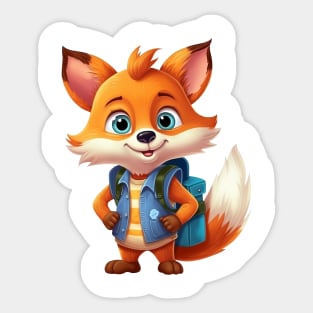 Back To School Fox Sticker